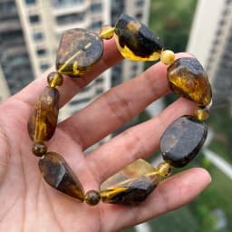 Original Amber Bracelets for Unisex New Genuine Irregular Beads Natural Black Medical Green Healing Jewelry Factory Unique Gift