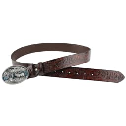Men's Belt Embossed Deer Genuine Leather