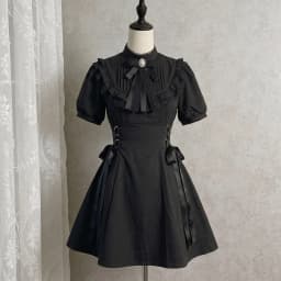 Gothic Punk Dress Ruffle Flare Sleeve Bow Front Tiered Mini Dress American 2000s Vintage Goth Style Women Casual Streetwear 2026