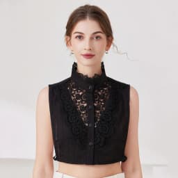 Elegant White Layered Doll Collar Half Shirt Blouse Detachable False Collar Ruffled High Neck Sweater Decorative Collar