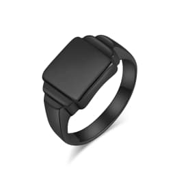 Male Men Big Large Smooth Statement Square Rings Black Gold Silver Color Stainless Steel Fashion Jewelry Size 7 8 9 10 11 12 13