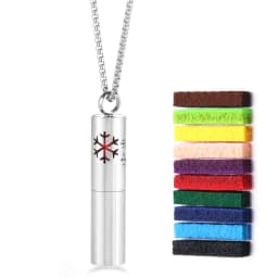 Cylindrical Aromatherapy Essential Oil Diffuser Necklace Storage Bottle Stainless Steel Pendant Fashion Perfume Lockets Jewelry