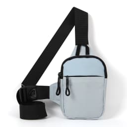 A stylish men's mini crossbody bag, crafted from nylon fabric, featuring a honeycomb-patterned back panel designed to hold a mob