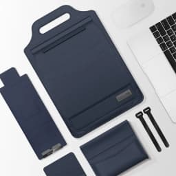 Laptop Holder Case for MacBook Pro Air 16 15.4 13.3 12 11 Bag PU Leather Sleeve Detachable Notebook Cover with Phone Holder