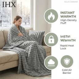 IHX Solid Color Imitation Rabbit Plush Milk Plush Thickened Thermal Leisure Home Blanket Office Nap Blanket, Custom Blanket Size