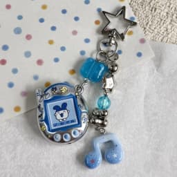 Tamagotchi Mametchi mimitchi Kuchipatchi cartoon note beaded keychain creative two-dimensional cute backpack decorative pendant