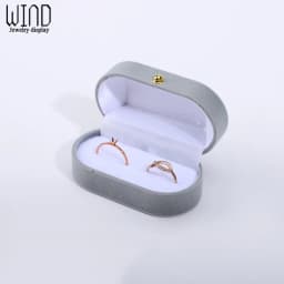 Wedding Ring Packaging Box Ear Studs Holder Velvet Engagement Couple Ring Box Valentine Gift Double Rings Storage Display Case