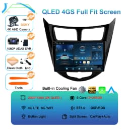 Android 16 Car Radio for Hyundai Solaris Verna Accent 1 2010 - 2016 Multimedia Video Player 2 Din DVD Head Unit Carplay GPS FM
