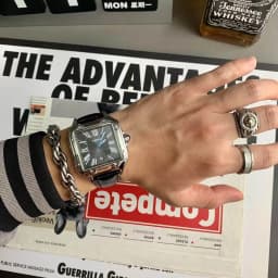 Luxury Watch for Men Square Rectangle Reloj Sliver Orologio Black Leather Strap Stainless Steel Quartz Wristwatch Male Man Clock