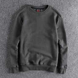 Autumn Winter American Retro Heavyweight Velvet Solid Color Sweatershirt Men's Fashion Pure Cotton Washed Youth Pullover Hoodies