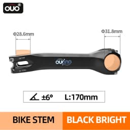 OUO Long Bicycle Handlebar Stem CNC 160/170/180mm Mtb Bike Table 6/17Degree Takeaway 31.8 For Bicycle Downstem 7075 Aluminum