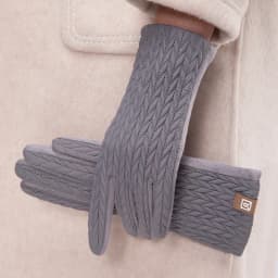 Women Winter Keep Warm Touch Screen Down Suede Fabric Gloves Cycling Drive Fashion Elegant Temperament Windproof Diamond Grid