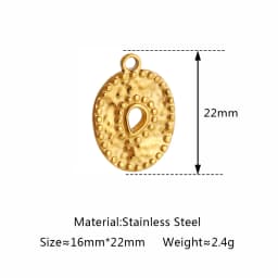 3pcs Stainless Steel Irregular Geometry Heart Charms For Jewelry Embossed Gold Color Plated DIY Earring Necklace Making Supplies