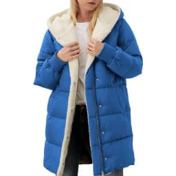 Women's Clothing Solid Warm Fleece Hooded Cotton Coat Long Sleeves Double-sided Velvet Slim Fit Elegant Cardigan Outerwear Top