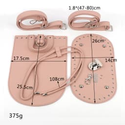 Handmade DIY Leather Bag Bottom Handbag Woven Set Shoulder Strap Crossbody Handle Crochet Bags Knitting Hardware Accessories
