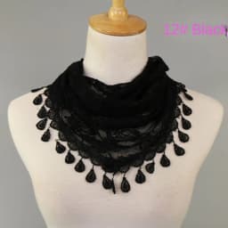 Fashion Solid Triangle Veil Scarf Women Polyester Jacquard Rose Shawl Wedding Turban