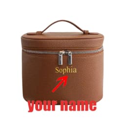 Personalized Makeup Bag, Custom Cosmetic Bag, Bridesmaid Makeup Bag, Leather Cosmetic Case, Women Toiletry Bag, Bridesmaid Gift