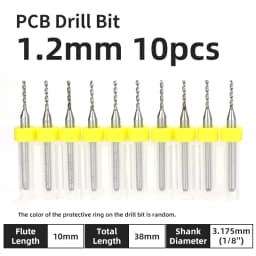 TOOLEYE 10pcs PCB Drill Bit Set Micro Drills Printed Circuit Board 1/8" Shank Mini CNC Drill Bits 0.1-3.175mm Drilling Tools