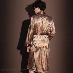 New Men's Robe Pajama Print Kimono Bathrobe Gown Spring Summer Male Sleepwear Loungewear Loose Silk Satin Nightwear Homewear