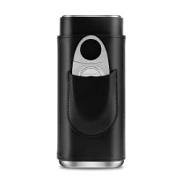 3-pack Cigar Case Portable Leather Holder Box Storage with Stainless Steel Sharp Cigar Cutter Luxury Smoking Accessories CH-24FA