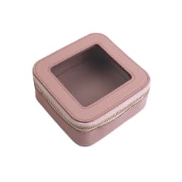 Customized Name New PU Leather PVC Cosmetic Square Toiletry Bag, Transparent and Visible, Portable Storage