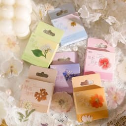 45Pcs Flower Language Series Boxed Pet Stickers Scrapbooking Ins Flora Label Diary Stationery Album Phone Journal Planner