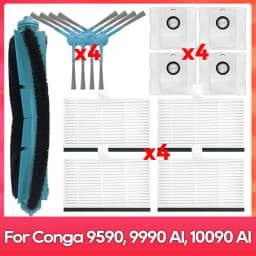 Fit For ( Conga 9590 / 9990 / 10090 AI Spin Revolution Ultra Power Home ) Main Side Brush Filter Mop Dust Bag Part Accessory