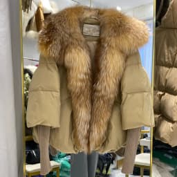 2026 Winter Real Fox Fur Collar White Duck Down Padded Down Jacket Regular Fashion Warm Big Fur Collar Women's Coat