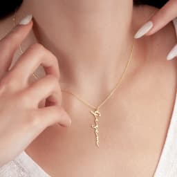 Custom Vertical Personalized Name Necklace Stainless Steel Choker Chain For Women Couple Birthday Valentine's Day Gifts