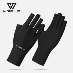 WRELS Fingerless Gloves Summer Sunscreen UV Protection Ice Silk Gloves Are UV Resistant Non Slip UPF50+ Fingerless Gloves