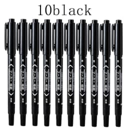 3/50/100Pcs/set Oil Double Tip Art Black Permanent Paint Marker Pen for Plastic Wood Stone Metal Glass Doodling Marking Graffiti