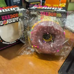 Needoh Dippin Dazzler Egg Donut Stress Relief Squishy Cube Anti-Anxiety Squeeze Toy For Focus ADHD Population Gifts.