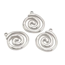 3PCS Stainless Steel Gold Color Round Vortex Charms Spiral Swirl Pendant For DIY Necklaces Earrings Jewelry Accessories Supplies