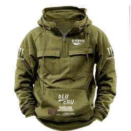2026 Yamaha Logo Men's Motorcycle Jacket - High-Quality Multi-Pocket Hooded Racing Suit - Fall/Winter Fashion Casual Sport Coat