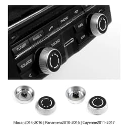Audio Volume Radio Knob Cover CD Multi-Media Control Switch Button For Porsche Cayenne Panamera Macan 911