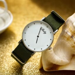 Large Face Black Case Watch Army Green Nylon Strap Minimalist Quartz Wristwatch Simple Casual Ladies Gift Unisex Student Watch