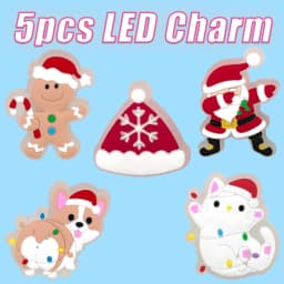 5PCS LED Shoe Charms Cats Dogs Unicorns Lighted Shoe Decorations Gamepad Cameras Diamond LED Pins for Women Girls Clog Buckles