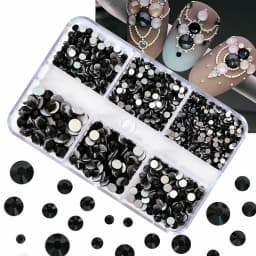 Nail Art Rhinestones Kit 2400pcs Nail Gems Ab Flatback Rhinestones Gems Stones with Storage Organizer for Design Bright Holiday
