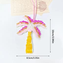 New Coconut Tree Applique Patch Crystal Starfish Sequin Handmade Beaded Clothing Sew On Patches Hanging Rope Keyring Bag Pendant