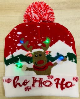 New Style! LED Christmas Hat Beanie Light Up Illuminate Warm Hat 48 Patterns New Year Snowman Sweater Hat Christmas Decorations