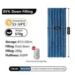 Naturehike CWM400 Sleeping Bag Waterproof Duck Down Sleeping Bag CW280 Ultralight Backpacking Sleeping Bag Camping Sleeping Bags