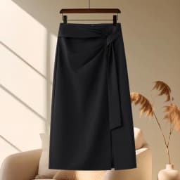 Gray Asymmetrical Mid-Length Skirt Women's Summer New High Waist Zipper Style Business Casual A-Line Skirt by Chinese Manufac...