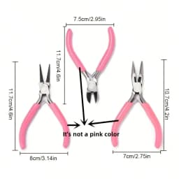1set Senior Jewelry Making Tool Set, Includes Round Nose, Pointed Nose, and Wire Cutters, Non-Serrated Pliers for Beginners