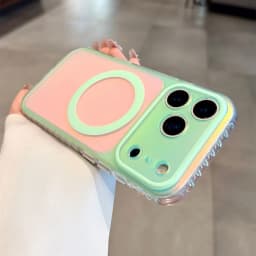 Luxury Laser Aurora Gradient For Magsafe Phone Case For iPhone 18 15 16 17 Pro Max Magnetic Wireless Charging Hard Bumper Cover