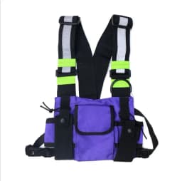 Functional Tactical Chest Bag For Men Fashion Bullet Hip Hop Vest Streetwear Bag Waist Pack Unisex Black Chest Rig Bag