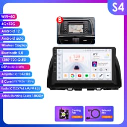 10.1" Hizpo 2Din Android13 Car Radio for Mazda CX-5 2012 - 2015 DSP RDS GPS Navigation BT 4G Android Auto CarPlay 360° CAM