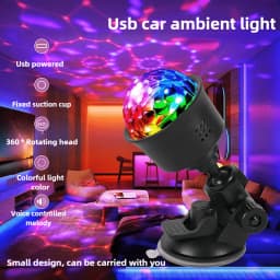 Mini USB Night Light RGB LED Stage Disco Light Rotating DJ Ball Strobe Auto Rotate for Car KTV Christmas Party Show Decoration