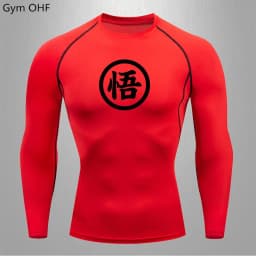 Goku Print Compression Shirts For Men Gym Workout Joging Fitness Undershirts Base Layer Quick Dry Aerobic Exercise Men Tops