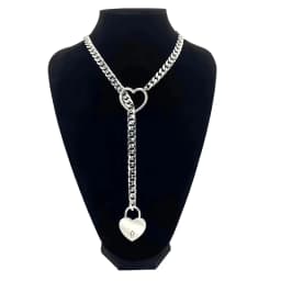 Punk Rock Exaggerate Personality Heart O-Ring Slip Chain For Women Girls Simple Versatile Long Necklace Jewelry Accessories Gift