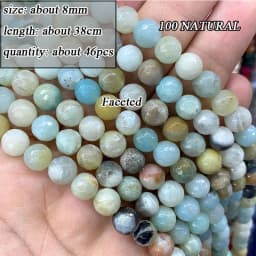 Wholesale Natural Amazonite Various Shape Stone Beads Round Faceted Rondelle Square Irregular for Jewelry Making Diy Bracelet